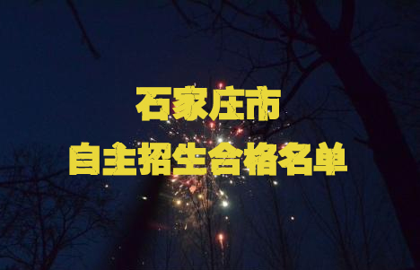 石家莊市自主招生考試合格名單