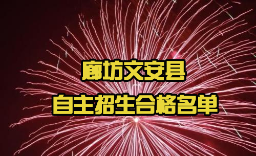 廊坊文安縣自主招生考試合格名單